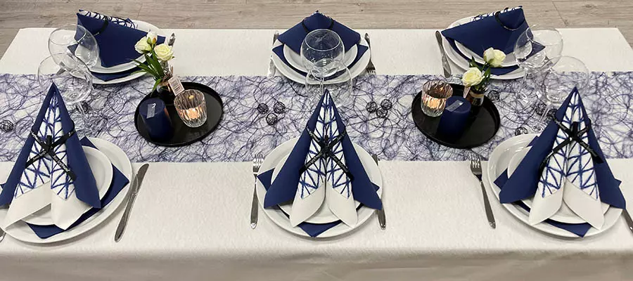 Konfirmand borddækning - Blå