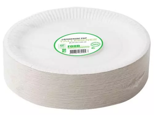 Paptallerken - lamineret Ø23 cm