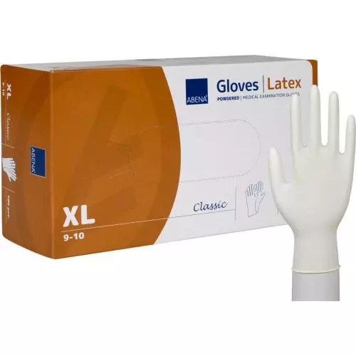 Latexhandsker Let Pudret Hvid 100stk - X-Large