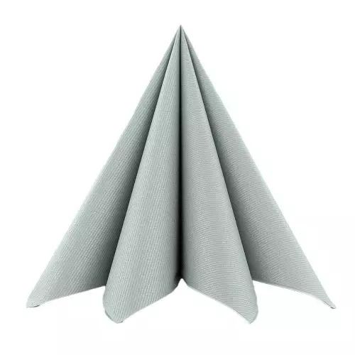 Mank stofligende serviet - 40x40cm - 50stk sølv