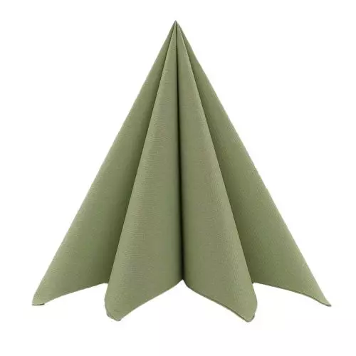Mank 33x33cm stoflignende serviet 50stk - Oliven