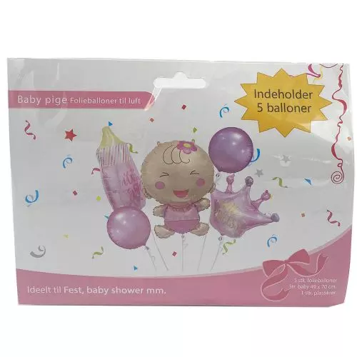 Ballon Baby Pige - 5stk