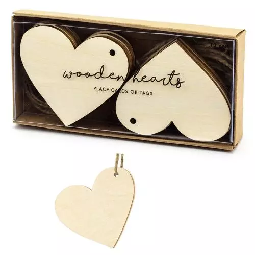 Bordkort hjerte træ 10stk