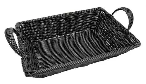 Brødkurv m/hank 45x35cm plast - Sort