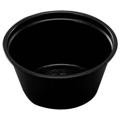 Dressingbæger plast sort 60ml - 250stk 