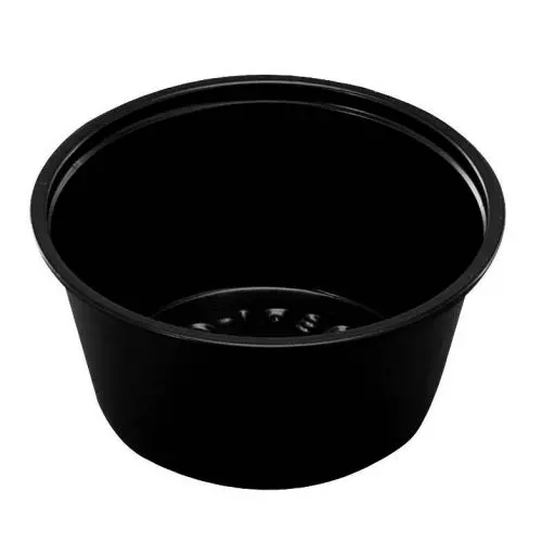 Dressingbæger plast sort 90ml - 250stk 