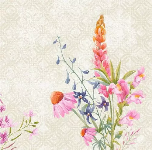 Dunisoft Stofligende Middagsserviet 60stk - Floret