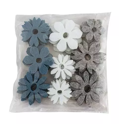 Filtblomst 36stk 3 farver