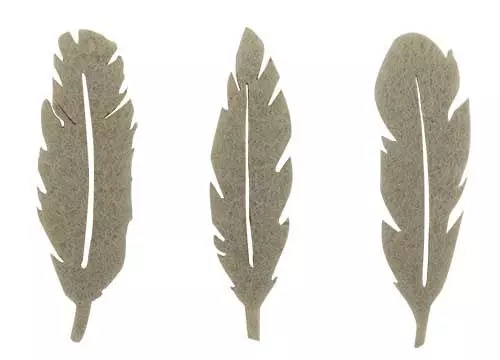 Fjer filt 48stk - Grå