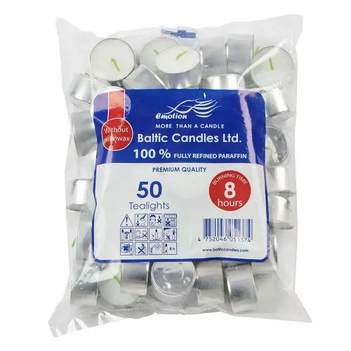 Fyrfadslys 8 timer - 50 stk