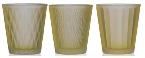 Fyrfadsstage 3stk - Gul