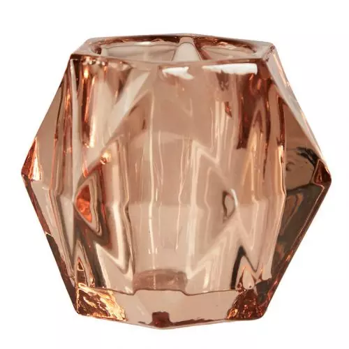 Fyrfadsstage harlequin 9x9x8cm - Peach