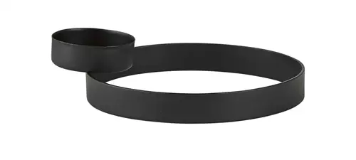 Fyrfadsstage metal - Sort