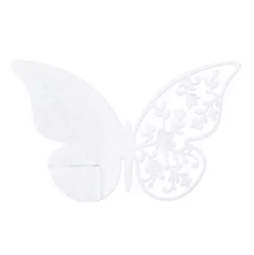 Glaskort Sommerfugl Blomst - 10stk