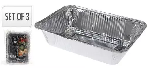 Grillbakke 22x15,5x4,8 cm - 3 stk