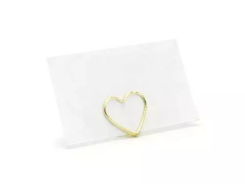 Bordkortsholder guld hjerte 10stk