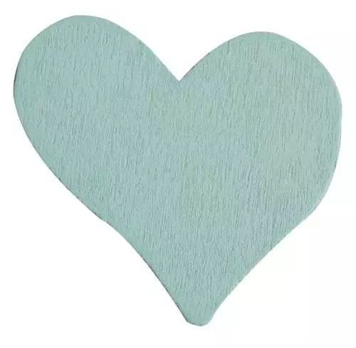 Hjerte i træ - Mint blå