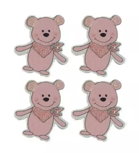 Bamse lyserød ca 3x3,5cm 12 stk pr. pose