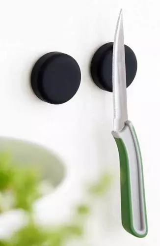 Knivmagnet rund 2 stk - Sort