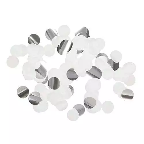 Konfetti mix Ø2,5cm - Hvid/Sølv