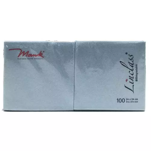 Mank Stofligende Kaffeserviet 100stk - Lyseblå