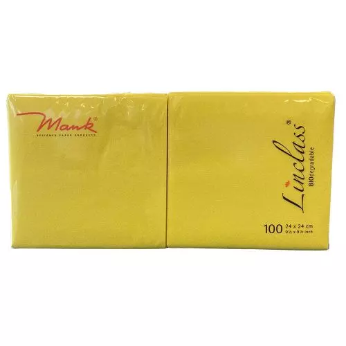 Mank Stofligende Kaffeserviet 100stk - Gul