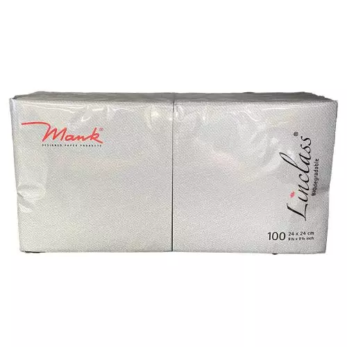 Mank 24x24 Stofligende serviet 100stk - Sølv