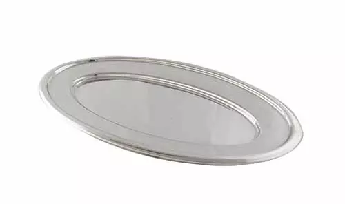 Oval stålfad - 30,5x18 cm