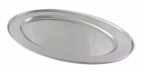 Oval stålfad - 37x24,5 cm
