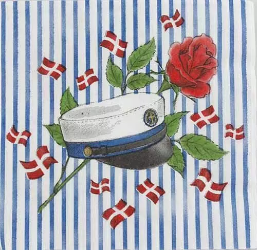 Bækkelund Student servietter Striber - Blå