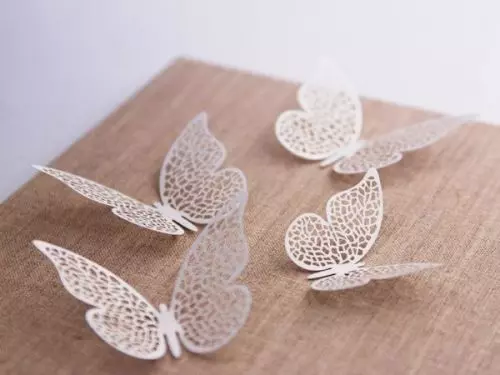 Sommerfugl deko 10stk - Hvid