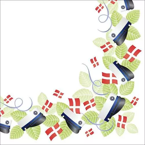 Bækkelund Student servietter m/flag - Blå