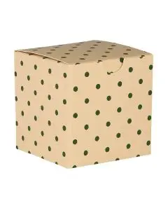 Foldeæske lille m/grønne prikker