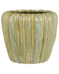 Krus Heart mat brunt ler m/grøn kant m/hank 290 ml