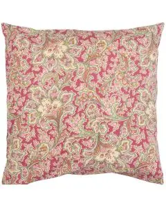 Pudebetræk 50x50cm Alicia hindbærfarvet m/paisleymønster