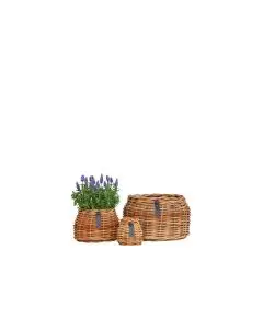A2Living Rund Lacak Rattan Urtepotte Bowl (3stk)