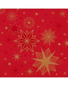 Duni Kaffeserviet 3-lags 50stk - Stargazing Rød