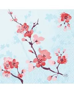 Duni Frokostserviet 3-lags 250stk - Cherry Breeze Blue