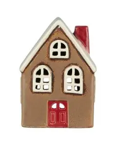 Hus t/fyrfadslys Stillenat rød dør