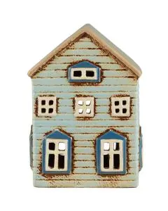 Hus t/fyrfadslys Thorshavn brun dør på siden