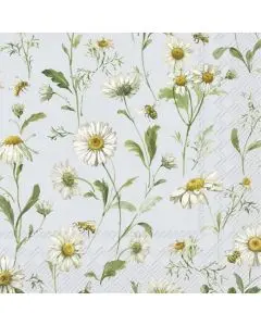 IHR Frokostserviet 3-lags 20stk - Joyful Flowers Light Blue