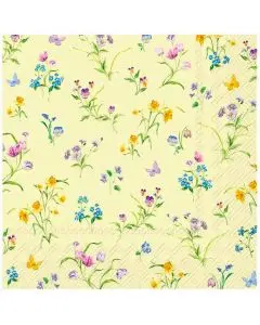 IHR 3-lags Frokostserviet 33x33cm 20stk - Easter Flowers Light Green