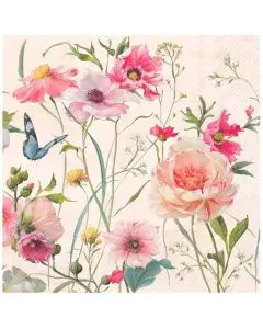IHR Kaffeserviet 3-lags 20stk - Living wildflowers light rose