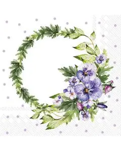 IHR 3-lags Frokostserviet 33x33cm 20stk - Pansy Wreath Lilac