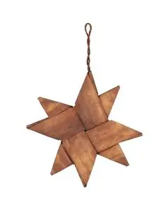 Stjerne t/ophæng flettet spån stor