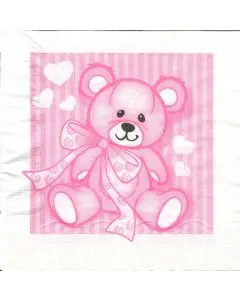 Bækkelund 33x33 Bamse stor rosa 3lags 20stk