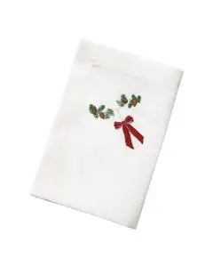 Langkilde & Søn Juleserviet med Mørkerød Sløjfe