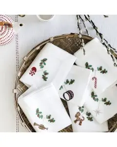 Langkilde & Søn juleservietter med klassiske motiver 6stk