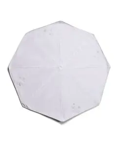 Langkilde & Søn Hvidt juletræstæppe med broderede sølvstjerner - 170cm