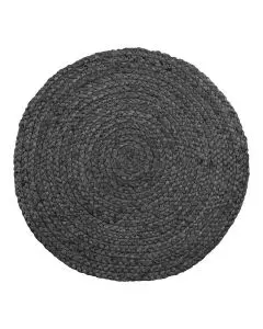 Dækkeserviet jute Ø38cm - Mørkegrå